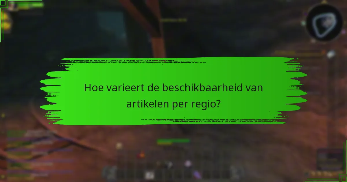 Hoe varieert de beschikbaarheid van artikelen per regio?