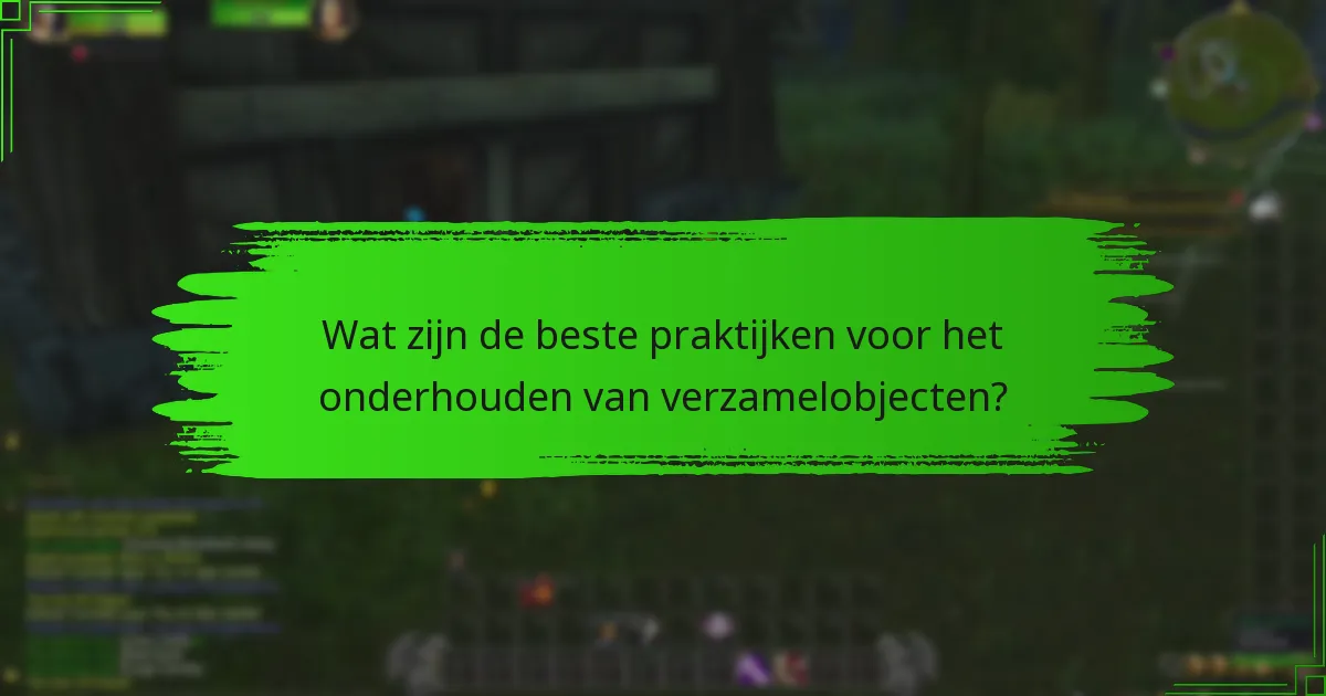 Wat zijn de beste praktijken voor het onderhouden van verzamelobjecten?